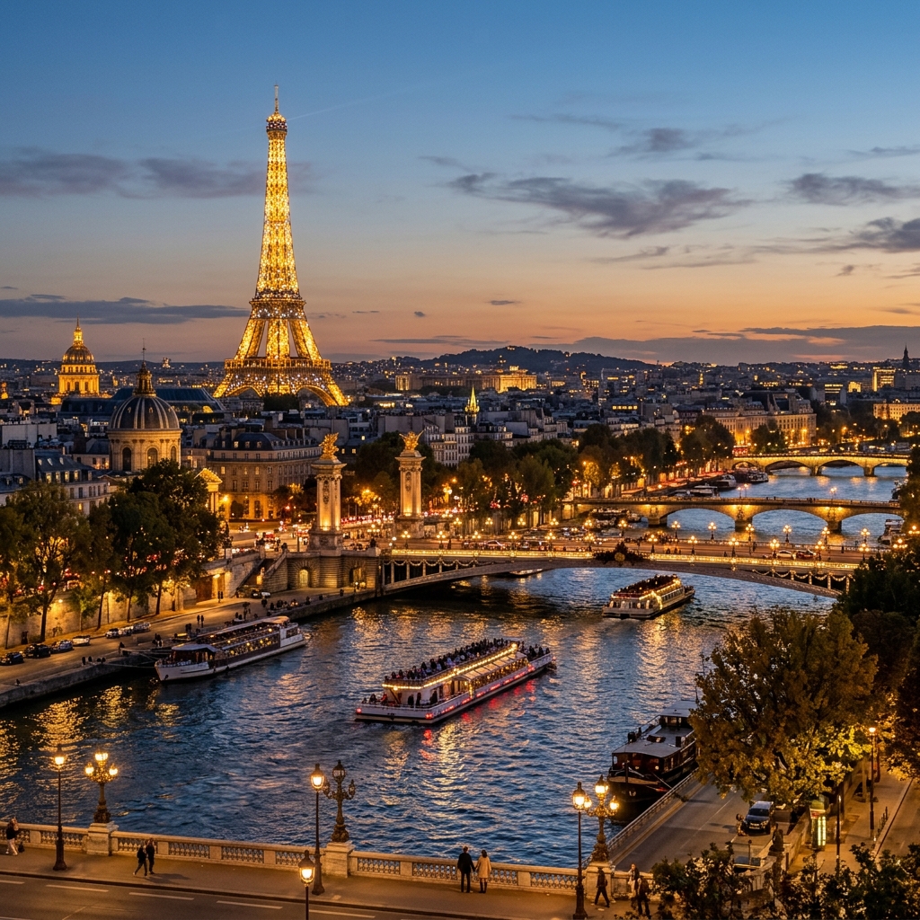 Eiffel Tower Paris at twilight